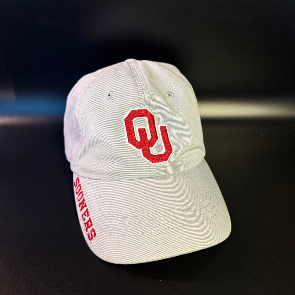 Oklahoma Sooners Russell Athletic Gray Cotton Twill Adjustable Hat Mens OSFM